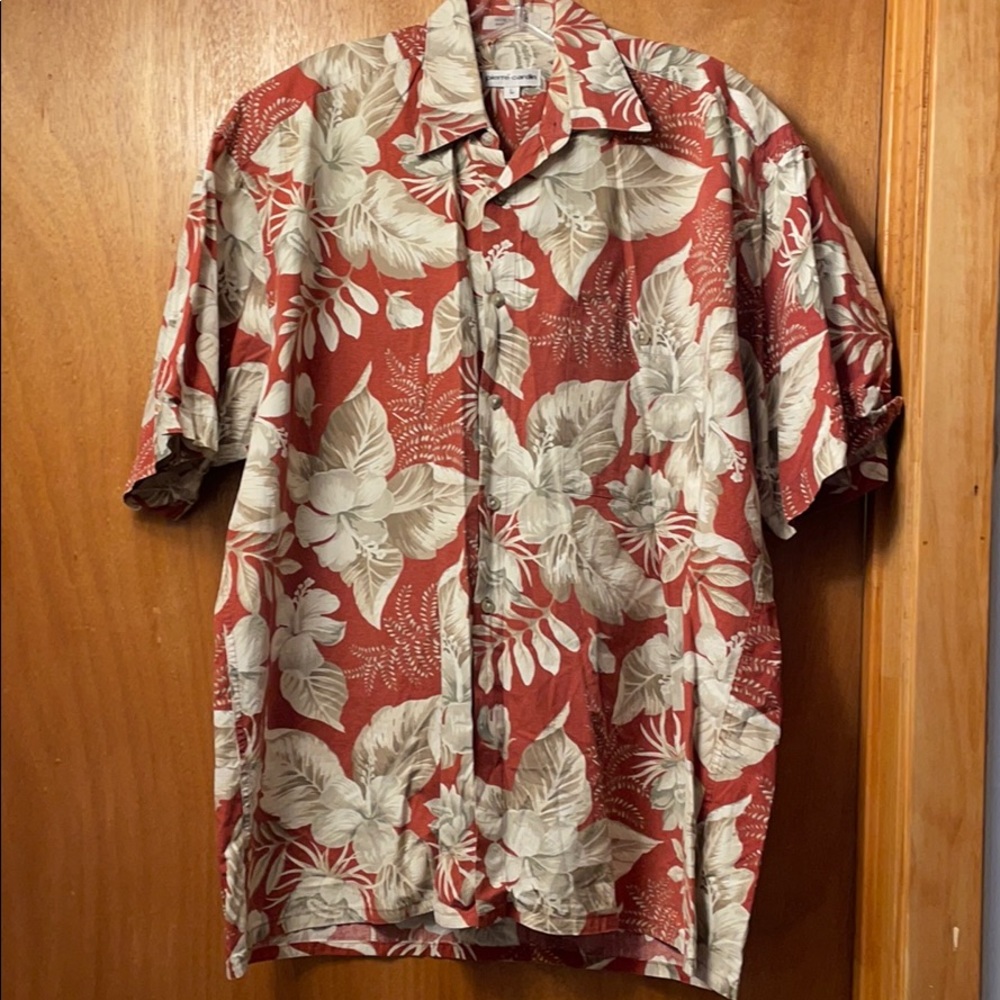 Pierre Cardin Hawaiian shirt nice brown by (OLCC)